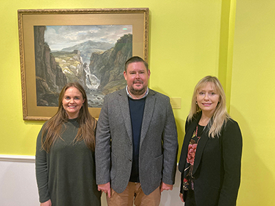 Flagstaff Hill Curator Justin Croft flanked by Creative Victoria Senior Project Officer Emma Harvey and Senior Program Manager Julie Cotter