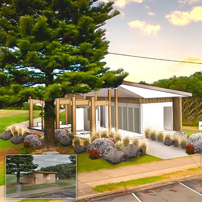 Artist's impression of the new McGennan Car Park amenities building.