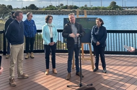 Member for Wannon Dan Tehan, Member for Western Victoria Jacinta Allan, Minister for Climate Change and Energy Chris Bowen and Minister for Climate Action Lily D'Ambrosio