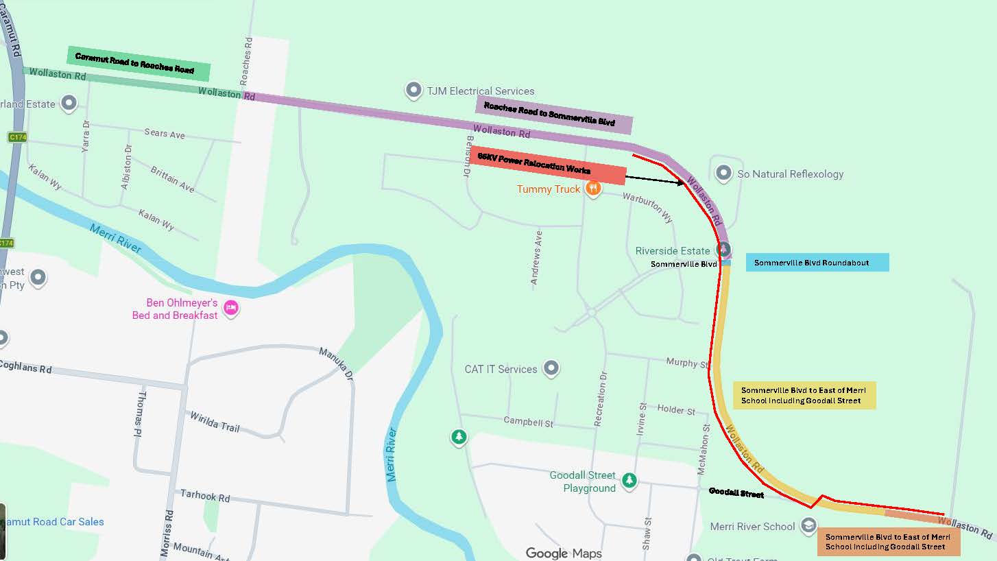 Wollaston Road upgrade stages