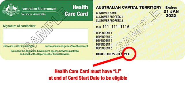 Low income health care card