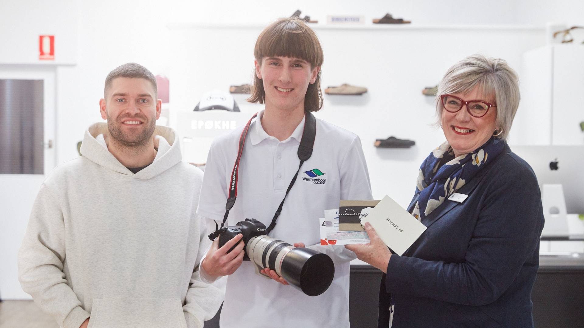 Friends Of owner Pat Robinson, photographer Curtis Finch and mayor Debbie Arnott