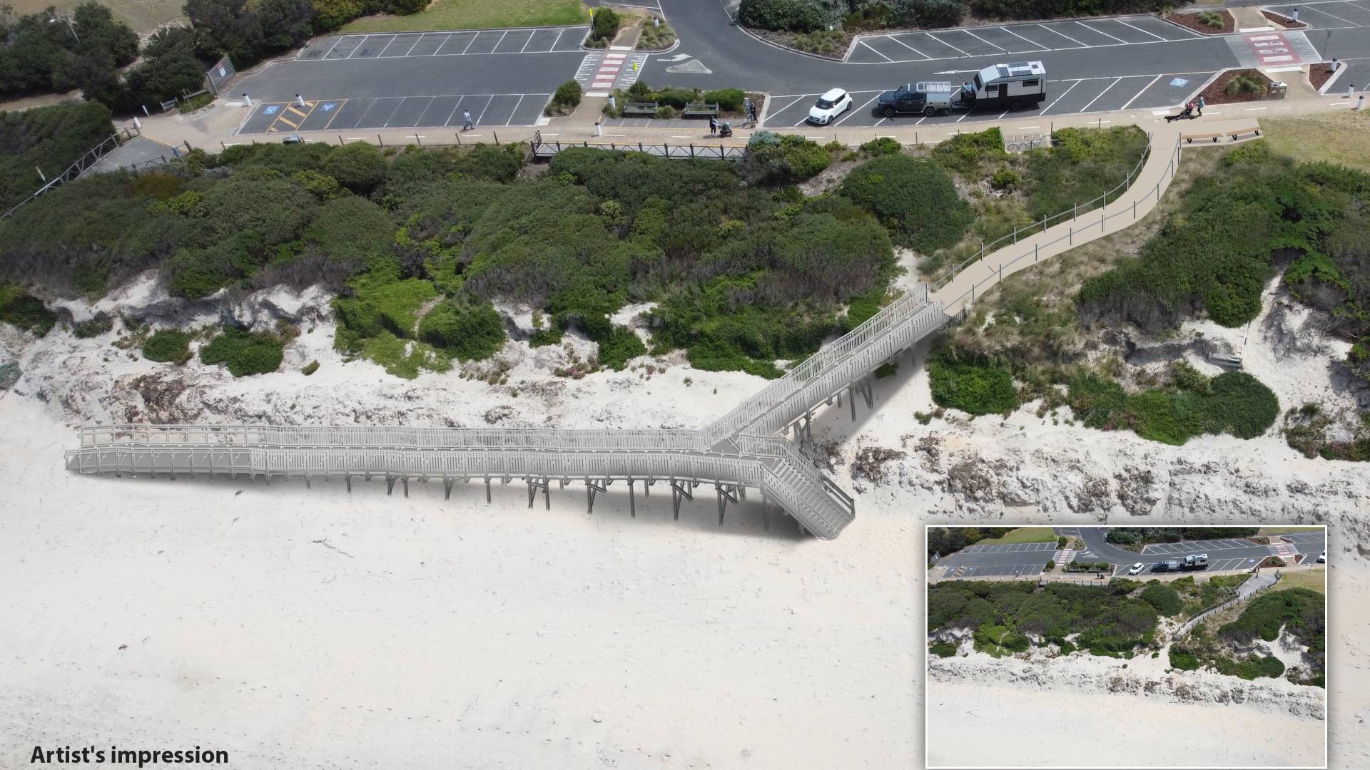 Concept image of new beach access ramp