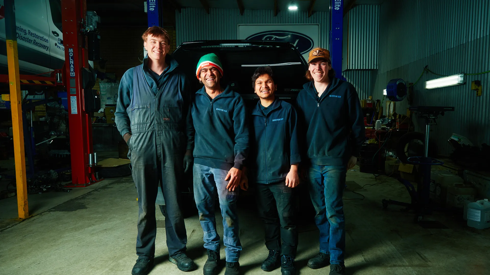 Norton Ford staff Jack Jones, Shehroz Fayyaz, Mohammad Syafii and Andrew O'Keefe