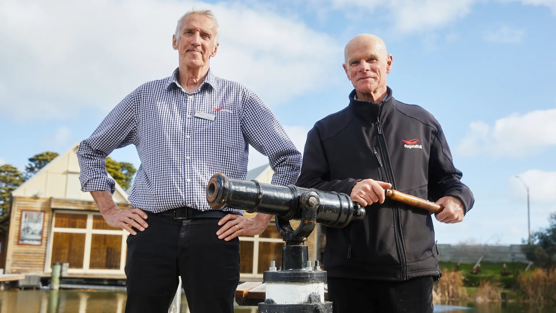 Andrew Barrie and Stephen Ivey with "Thunderchild"