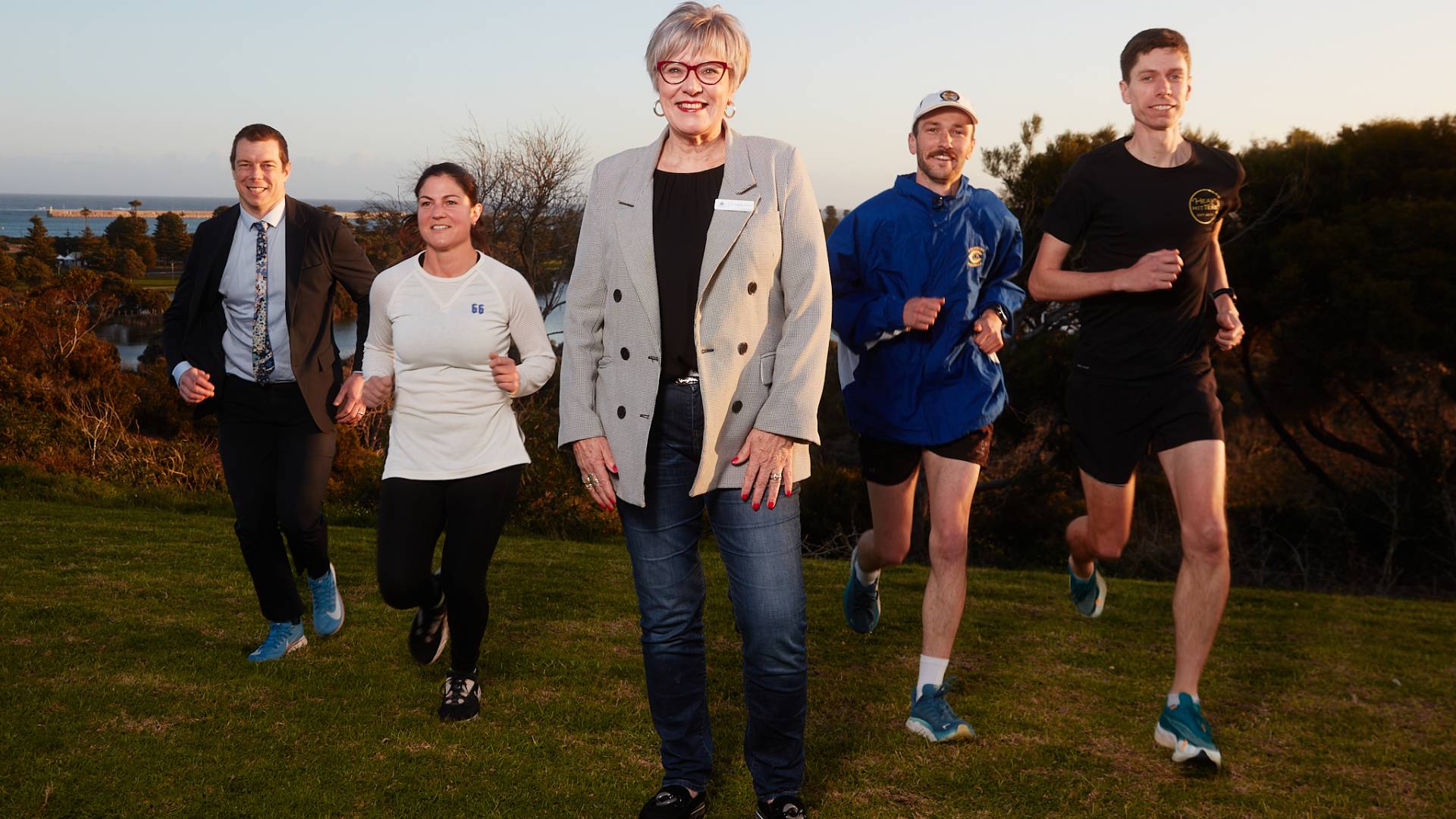 Cr Debbie Arnott (centre) with Gerard Atkinson, Tess Mammone, Ollie Westwick and Michael Obst