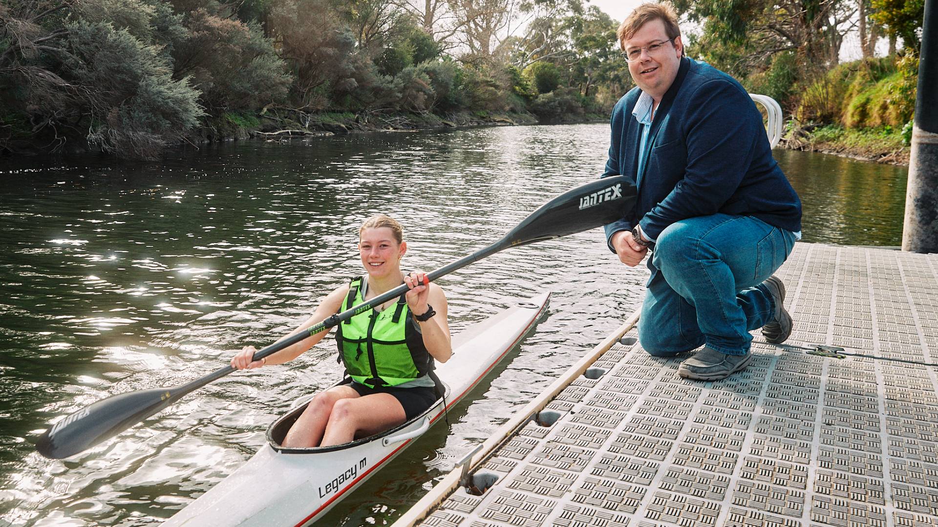 Ellie Johnson with Mayor Ben Blain