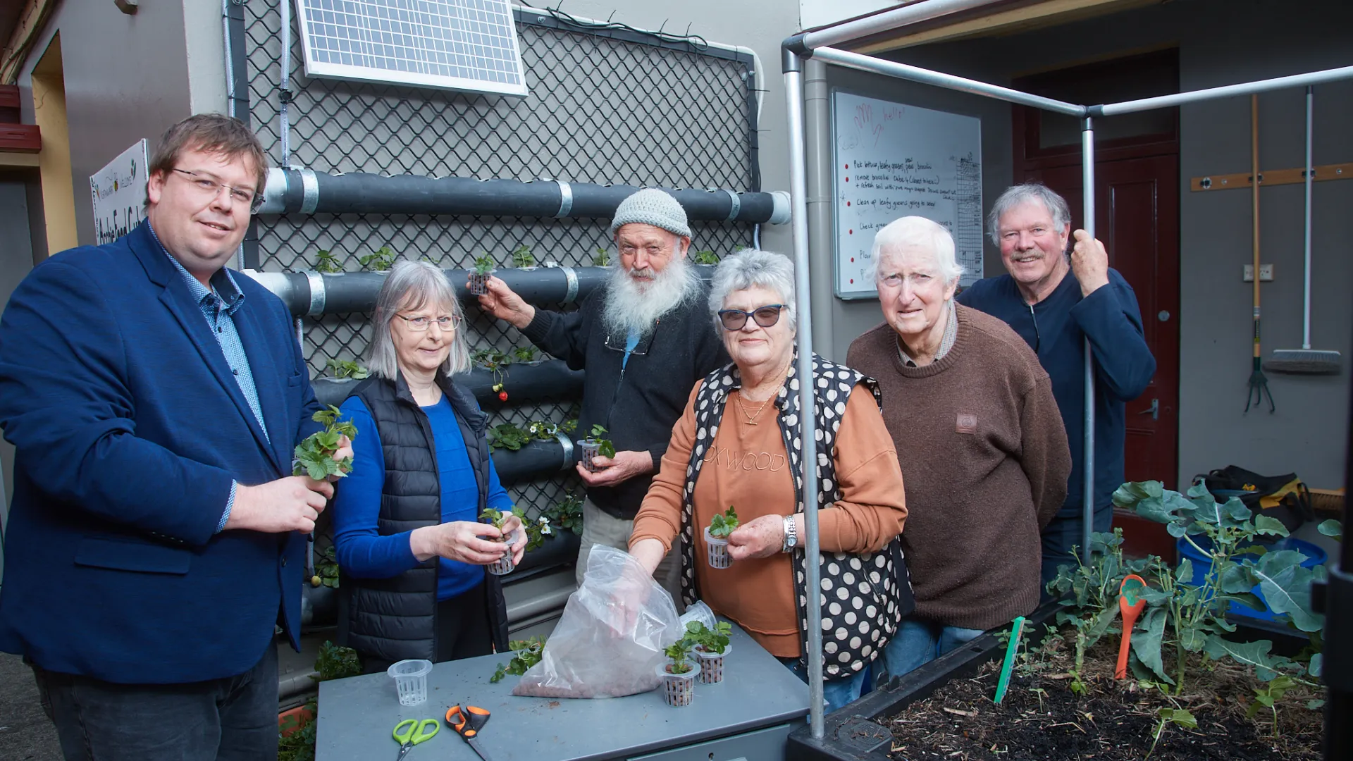 Warrnambool Mayor Cr Ben Blain with Deb Knights, Chris Worrall, Sue Hill, Allan Gould and Glenn Hearn.