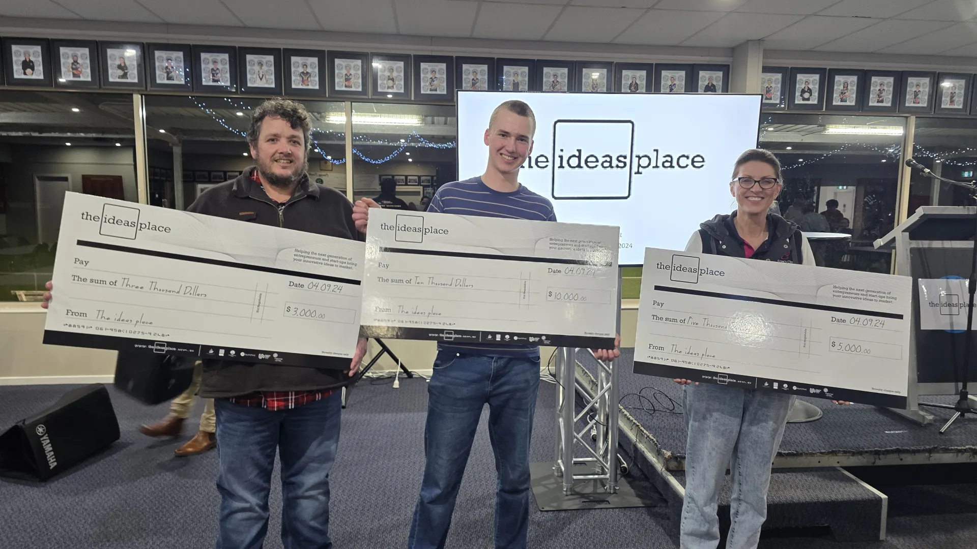 Ideas Place Pitch Night prize winners Rob Herry, Isaac Purcell and Martha Rowe