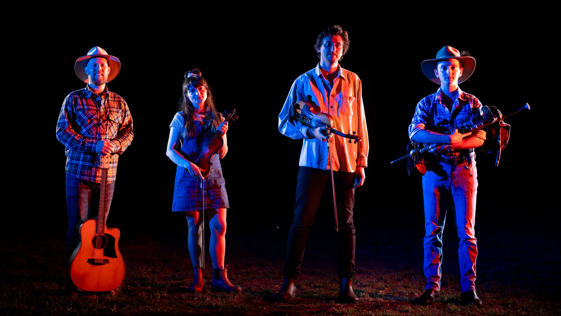 Rhys Crimmin (right) with bandmates Caity Brennan, Angus Barbary and Connor Hoy