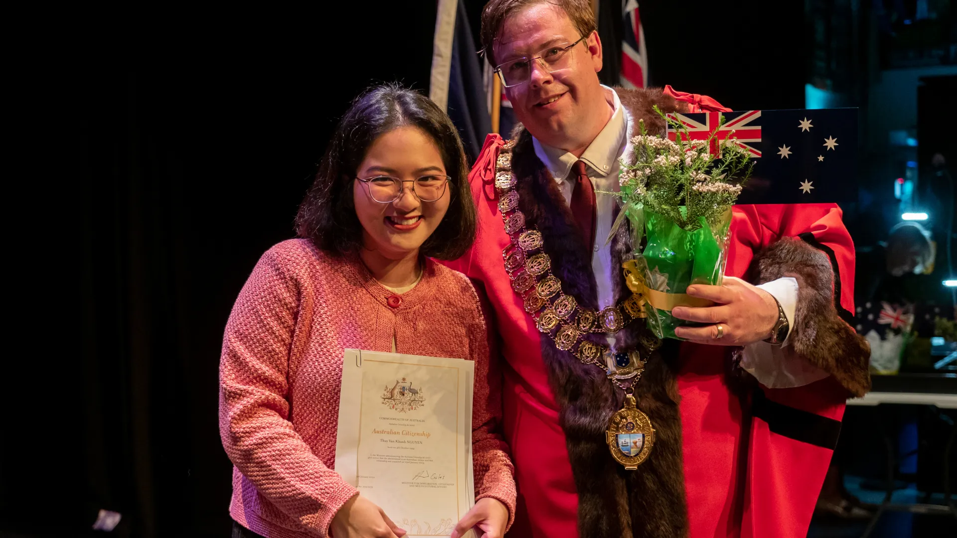Cr Blain welcomes a new citizen