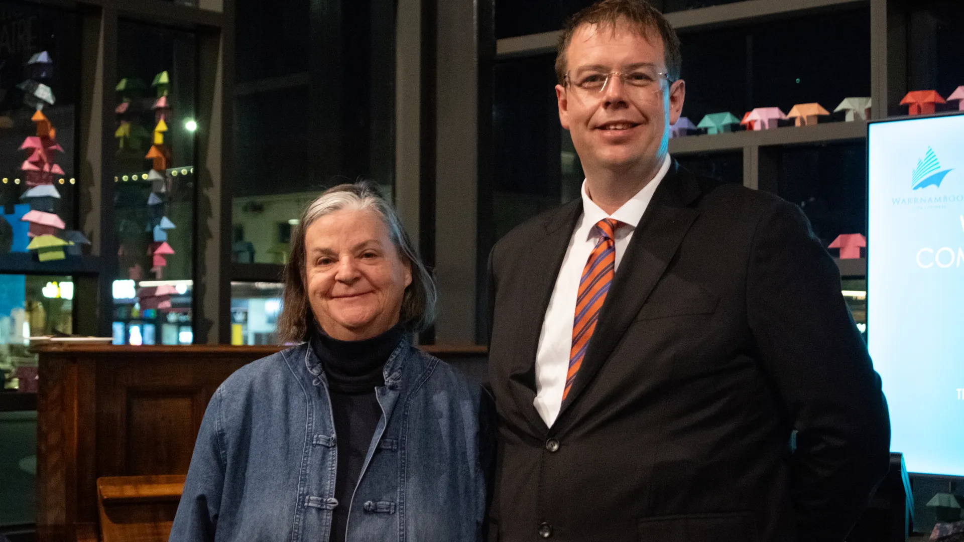 Janet Macdonald from Friends of Warrnambool Botanic Gardens with Mayor Ben Blain