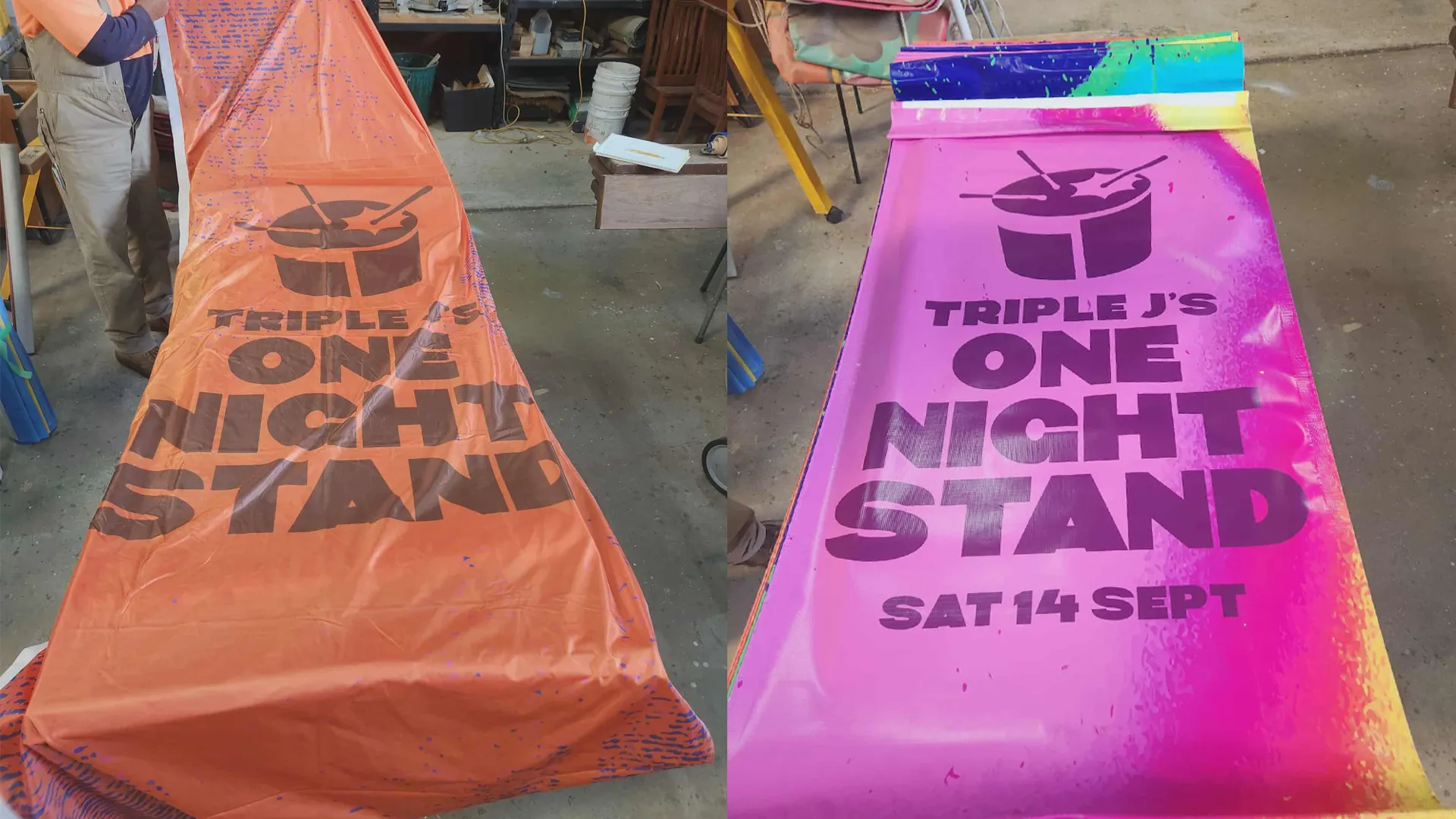 Triple j One Night Stand flag and banner