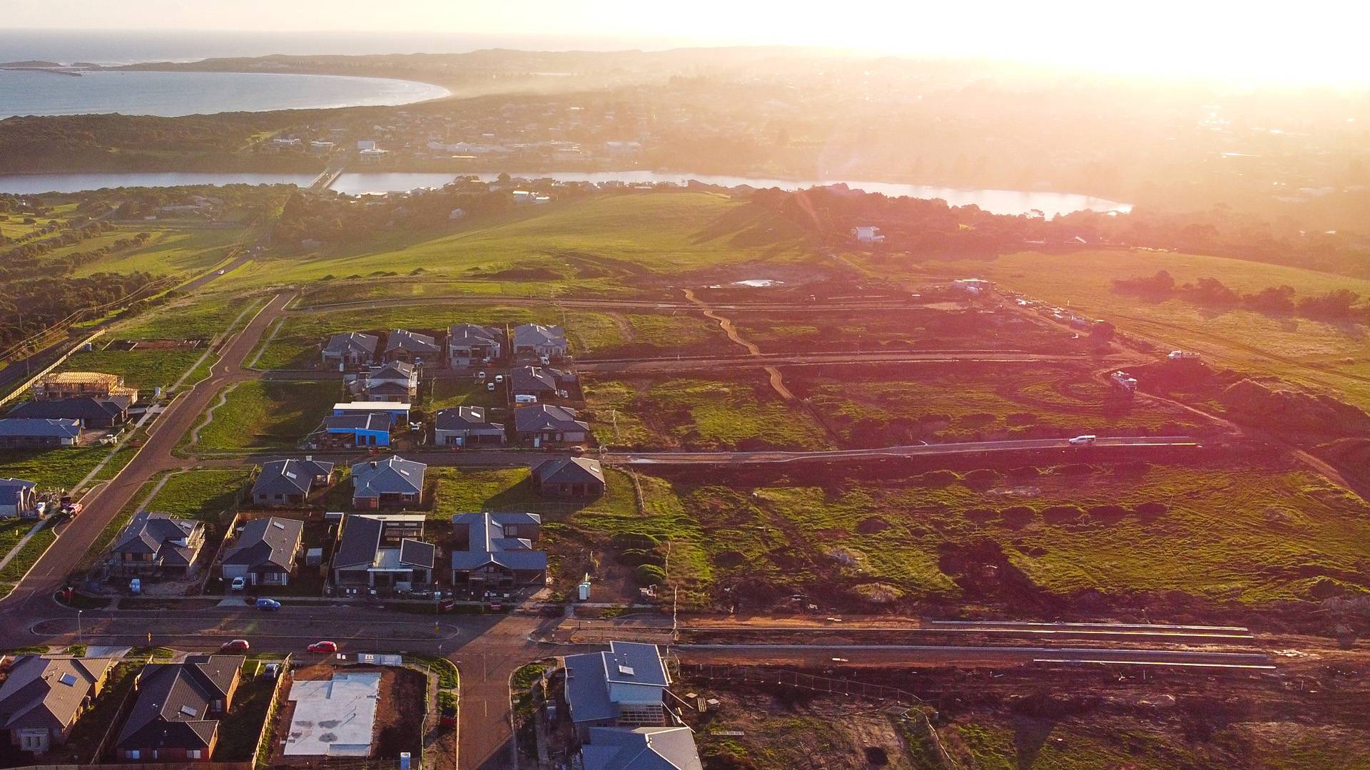 Aerial shot of development