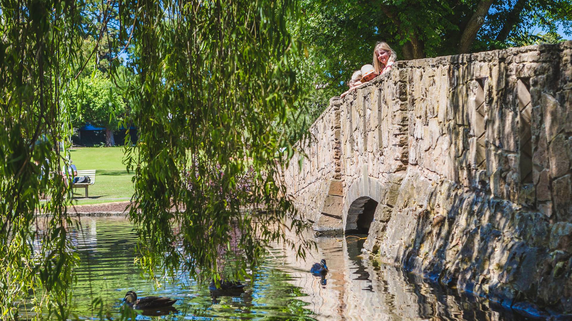 Children on bridge