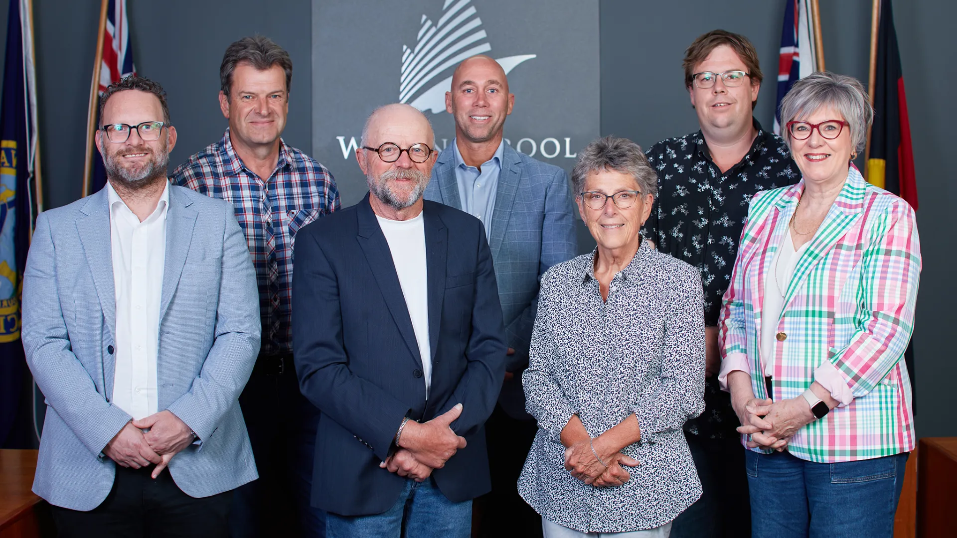Cr Matt Walsh, Cr Willy Benter, Cr Richard Ziegeler, Cr Billy Edis, Cr Vicki Jellie, Cr Ben Blain and Cr Debbie Artnott.