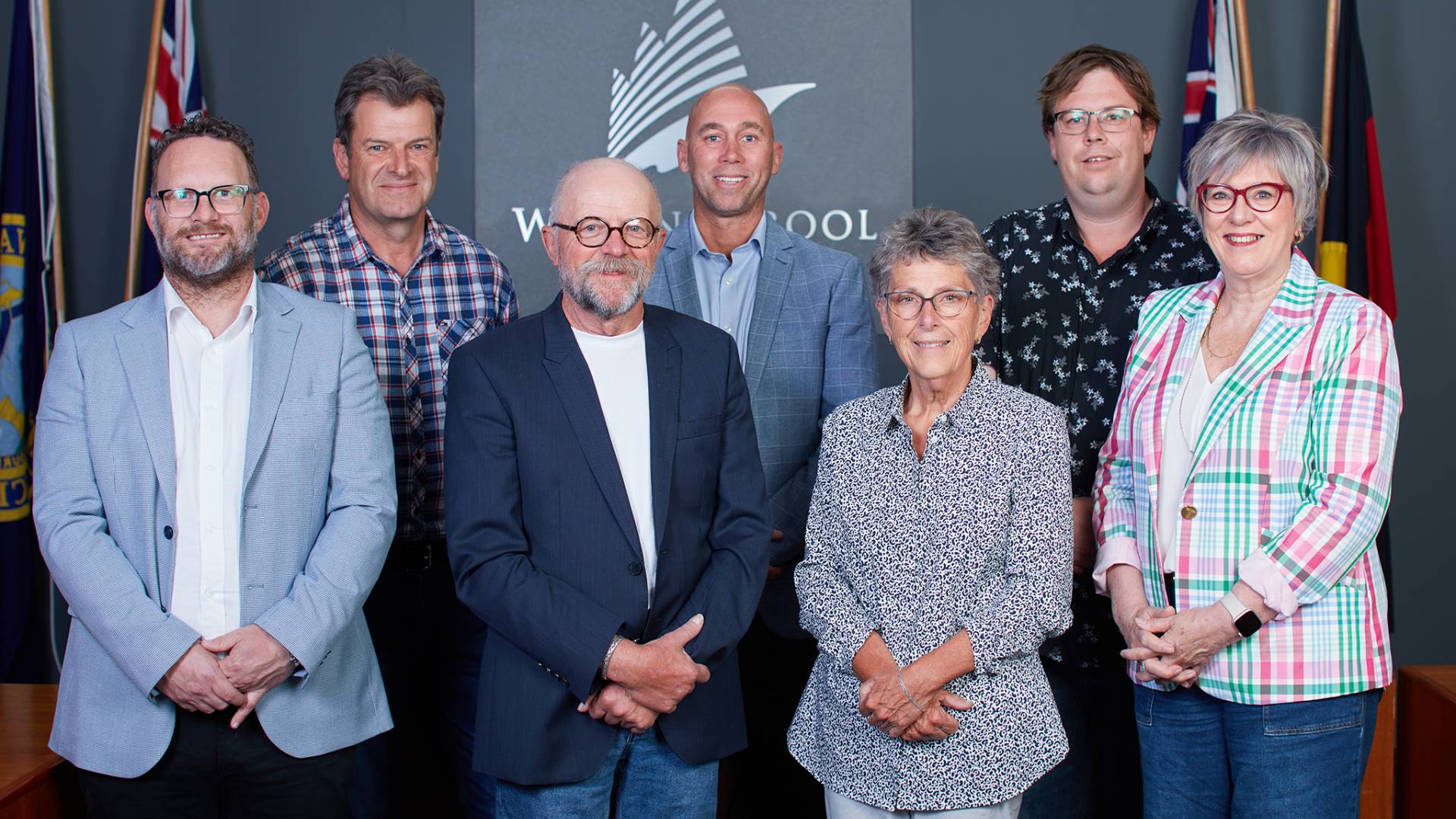 Cr Matt Walsh, Cr Willy Benter, Cr Richard Ziegeler, Cr Billy Edis, Cr Vicki Jellie, Cr Ben Blain and Cr Debbie Artnott.