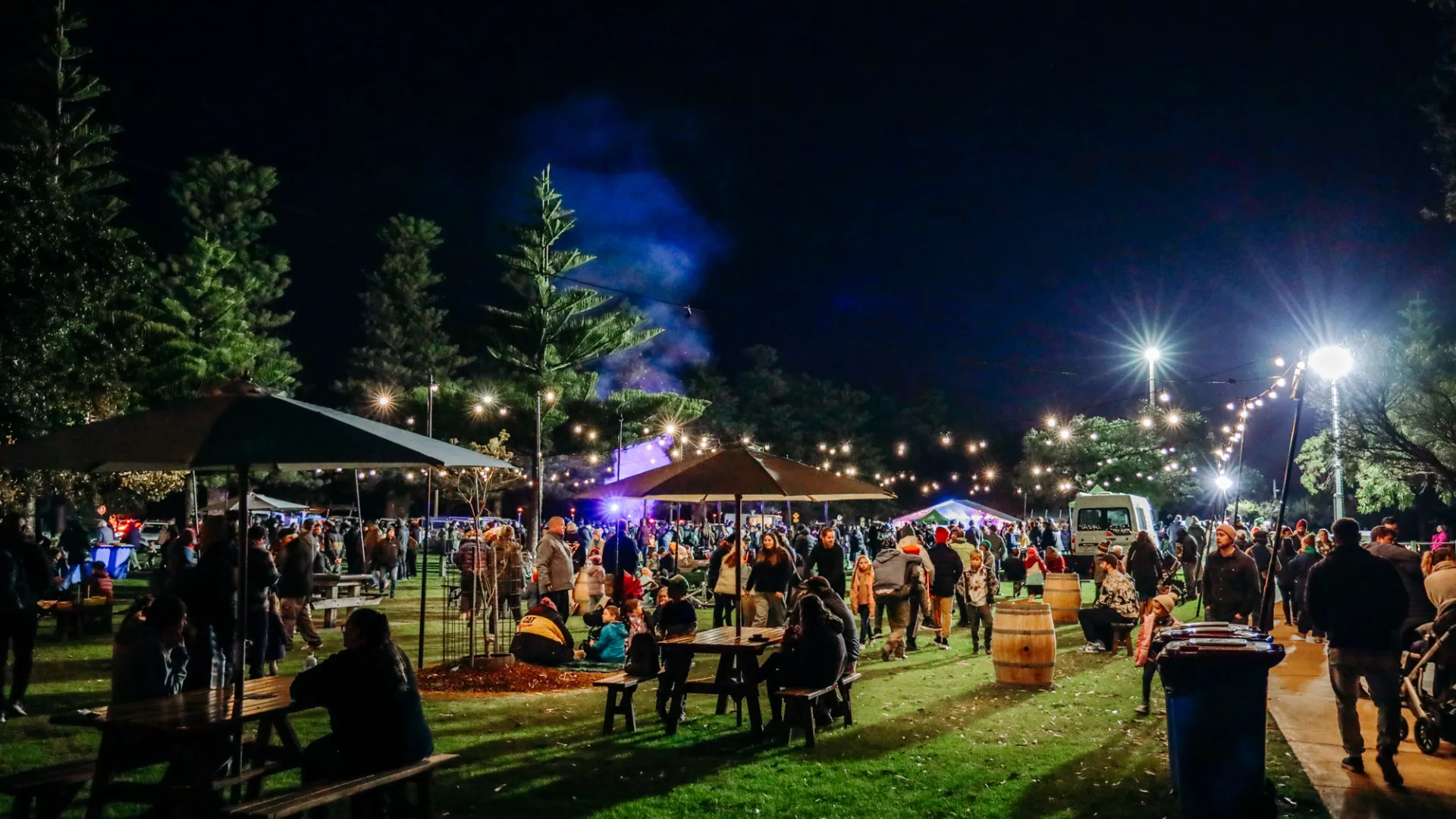 crowd at night