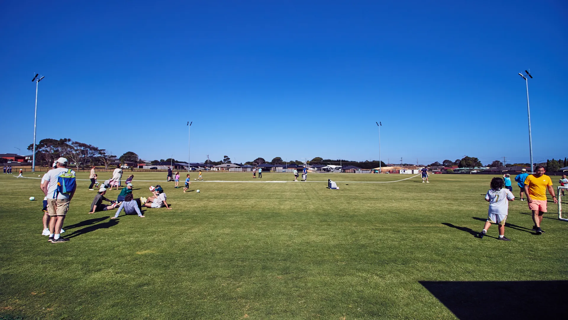 Cricket session at Brierly Reserve.