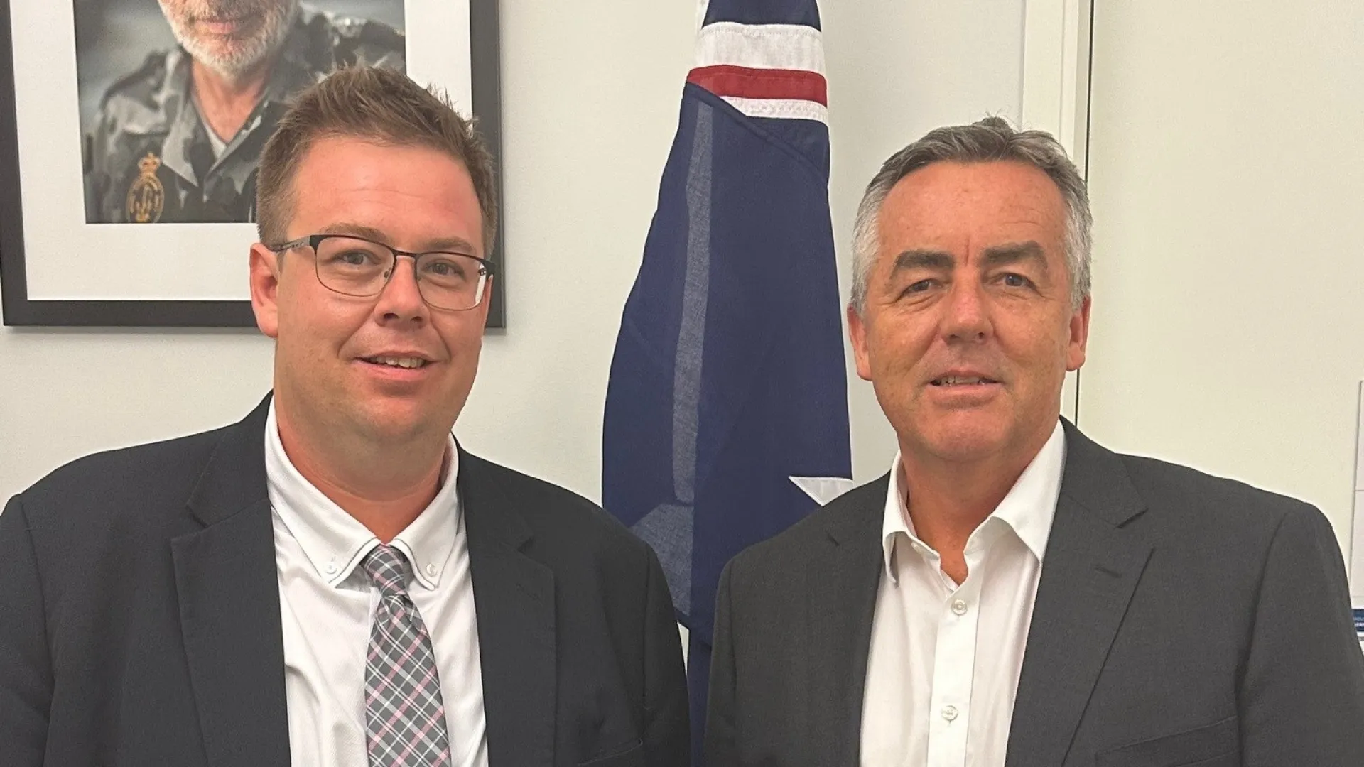  Cr Ben Blain and Shadow Minister for Regional Education Darren Chester.