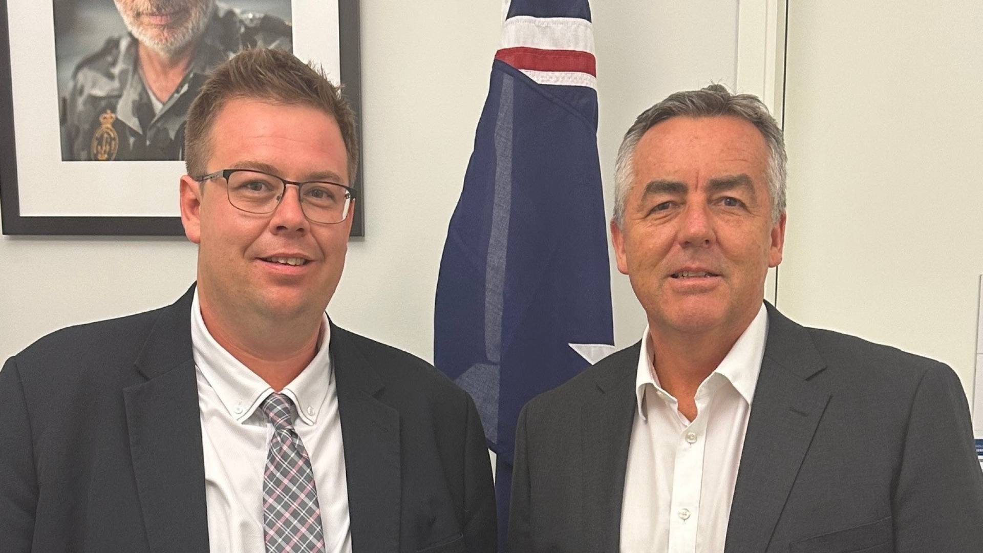  Cr Ben Blain and Shadow Minister for Regional Education Darren Chester.