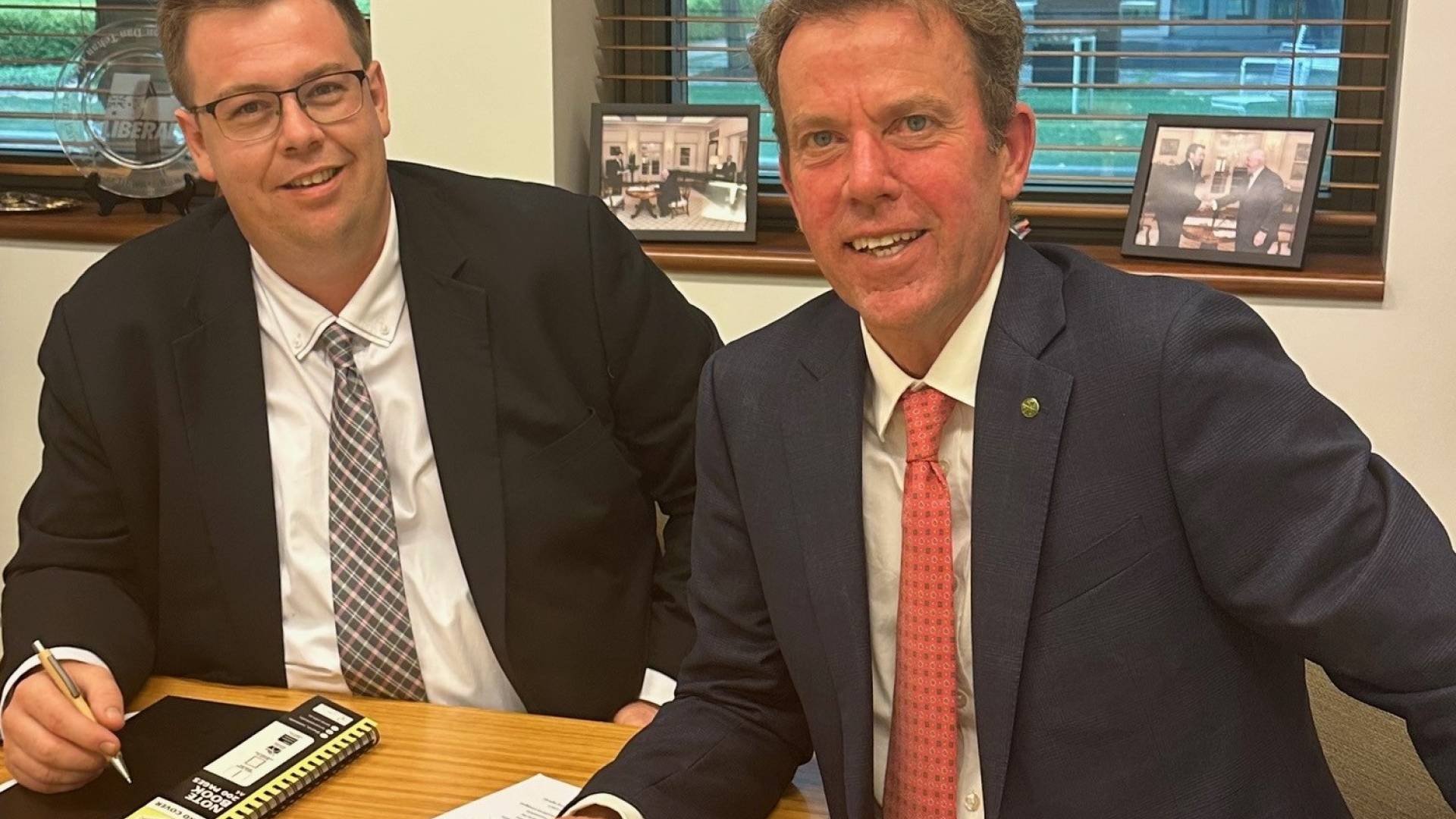  Cr Ben Blain with member for Wannon Dan Tehan.