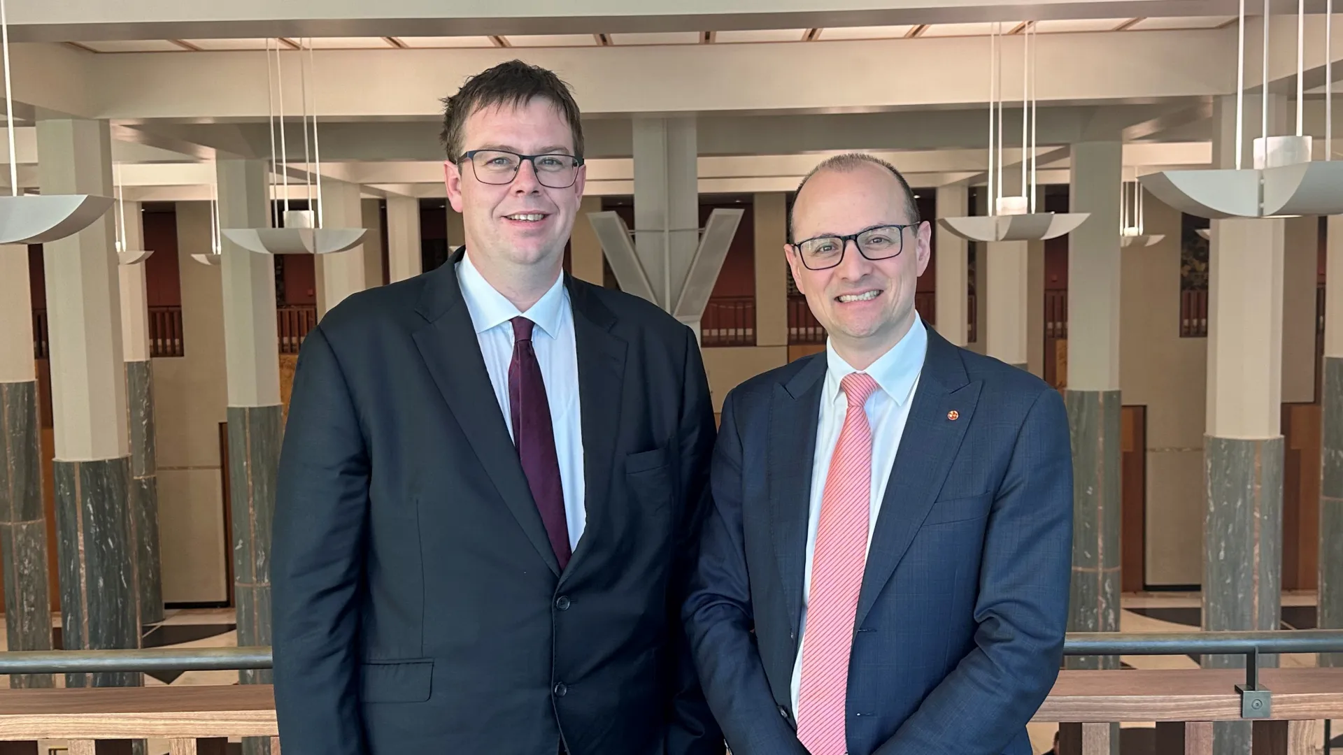 Cr Ben Blain and Victorian Senator Raff Ciccone.