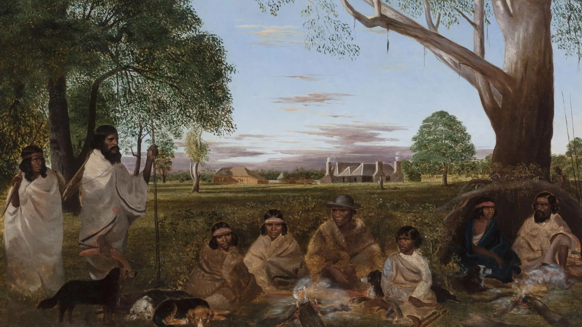 Robert Dowling, 'Minjah in the Old Time (Weerat Kuyuut and the Morpor people at Minjah Station)' 1886, presented by Joseph Ware, 1886
