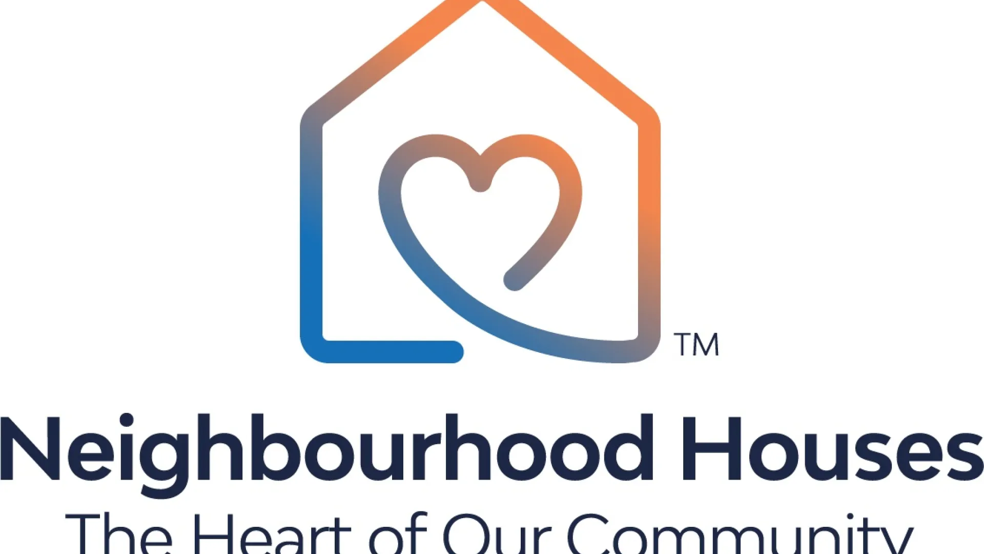 Neighbourhood House logo featuring a heart and the outline of a house.