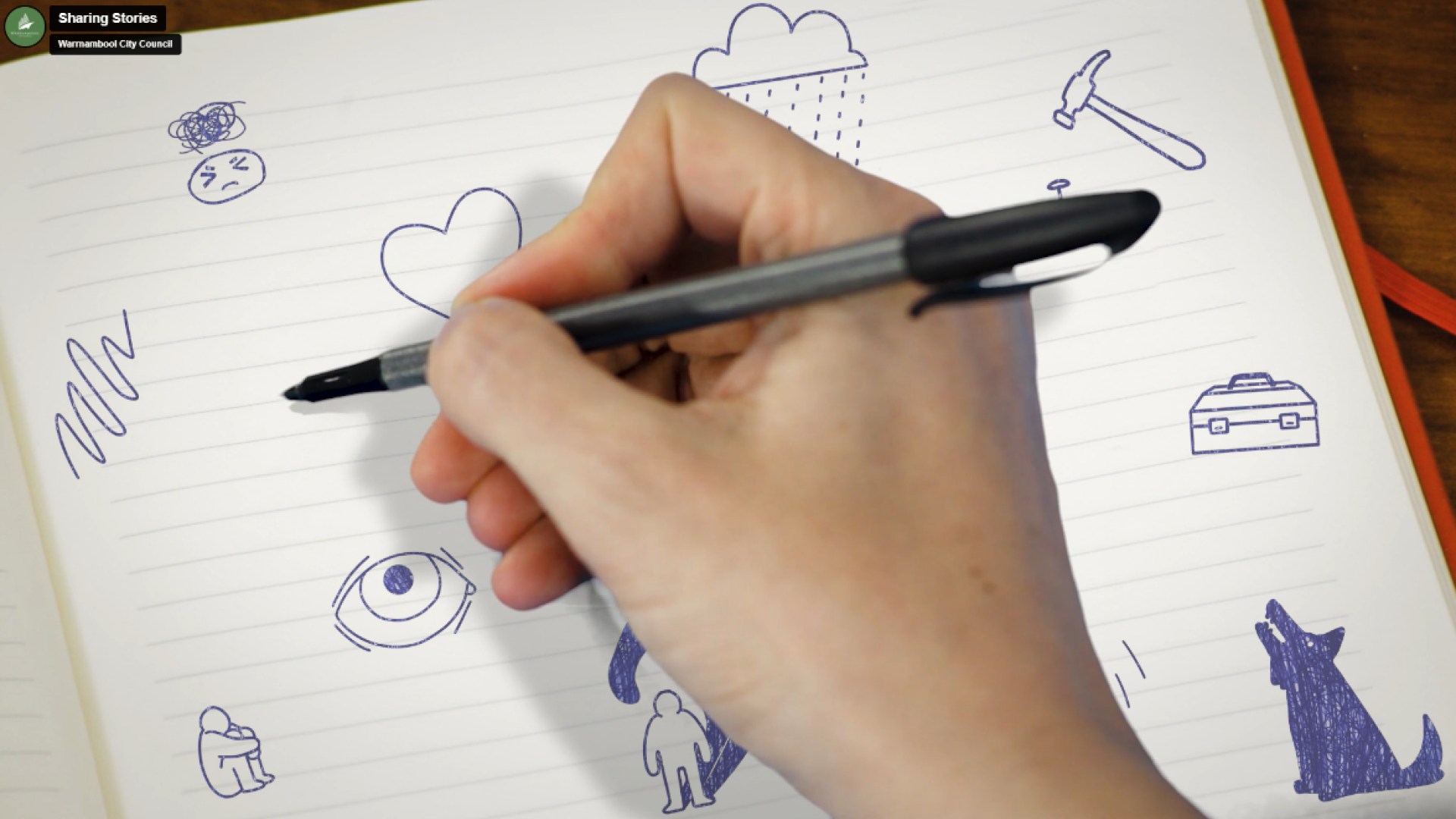 Screen grab from the Sharing Stories video