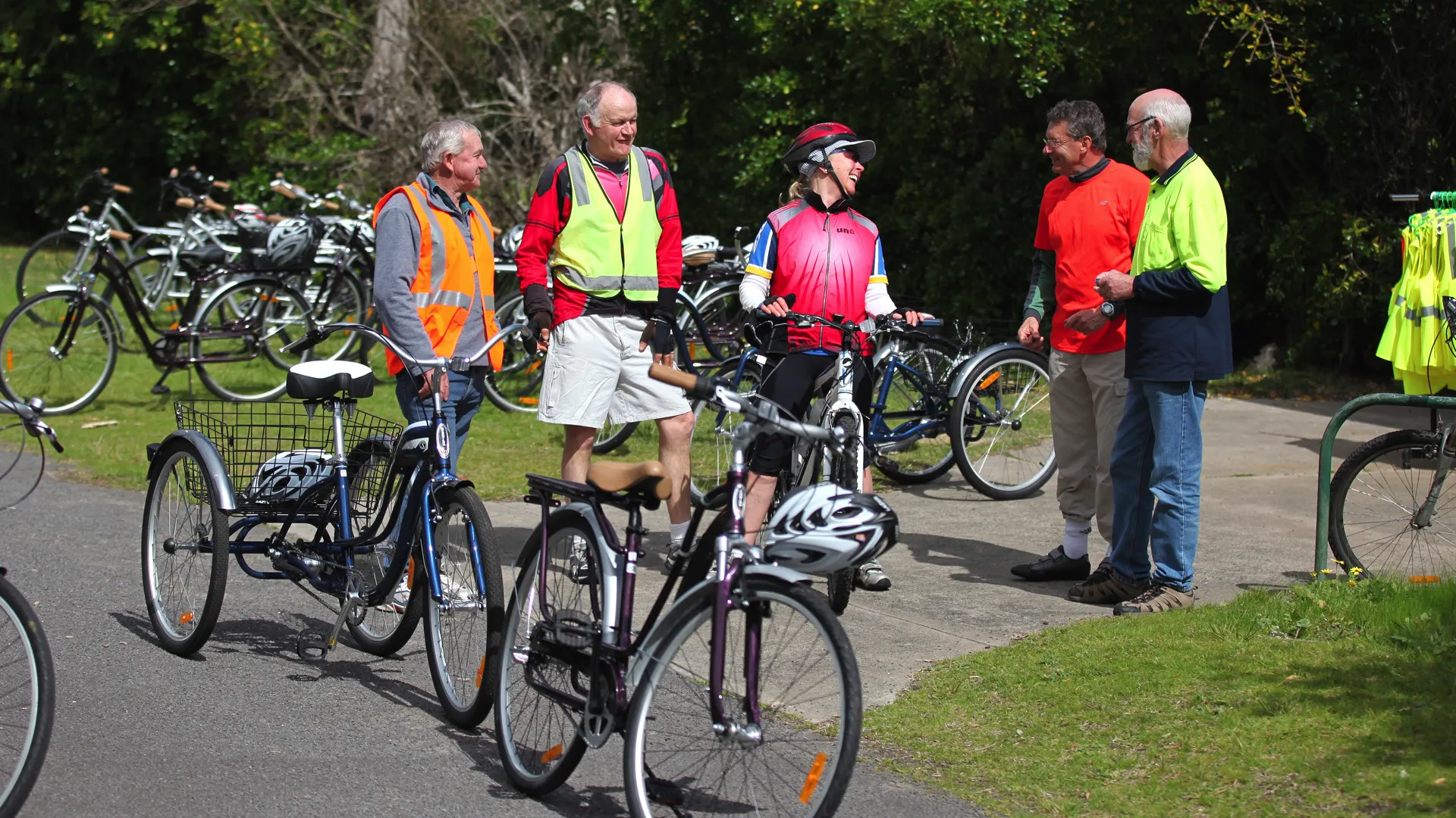 People on bikes
