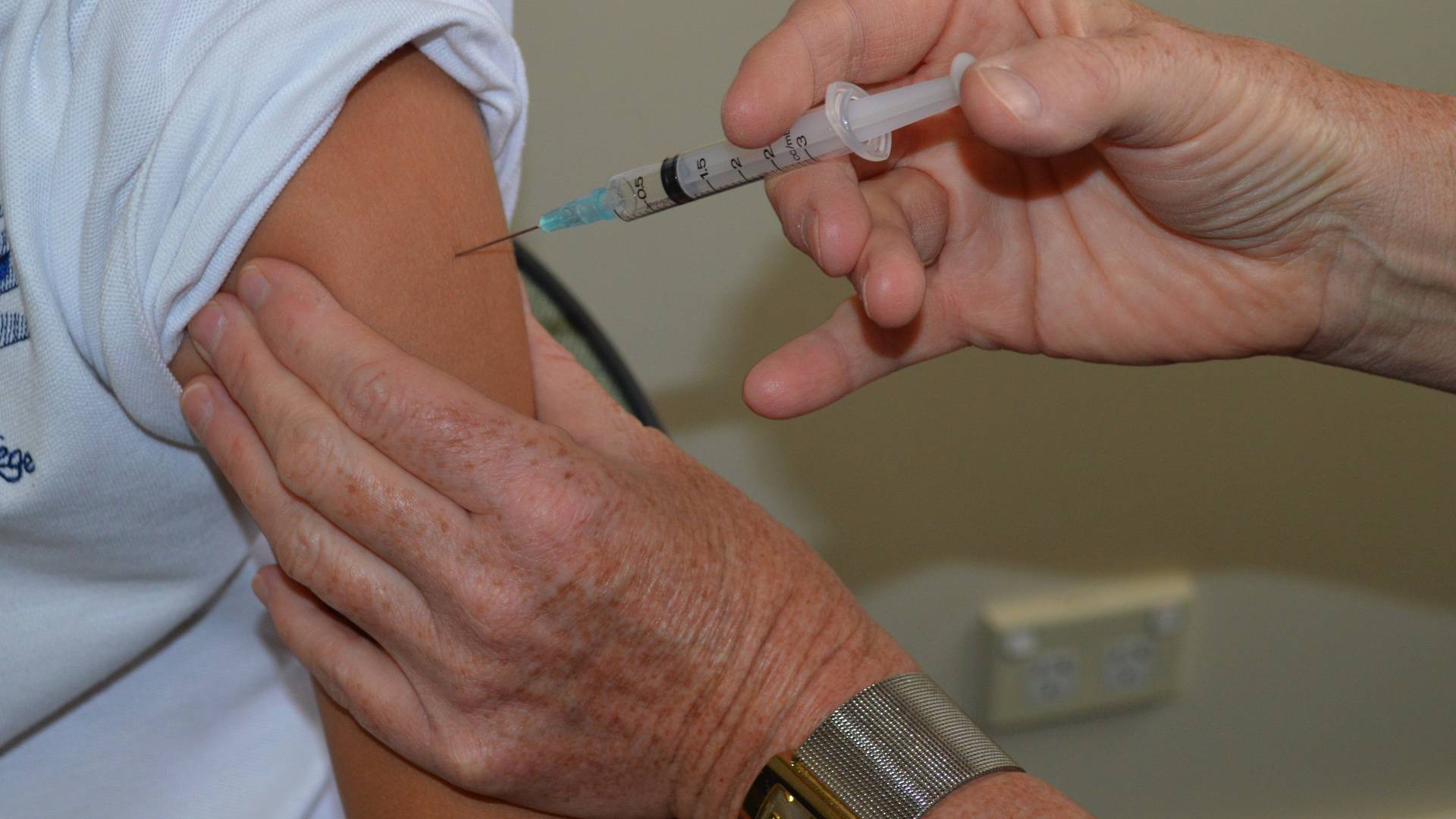 Needle in arm