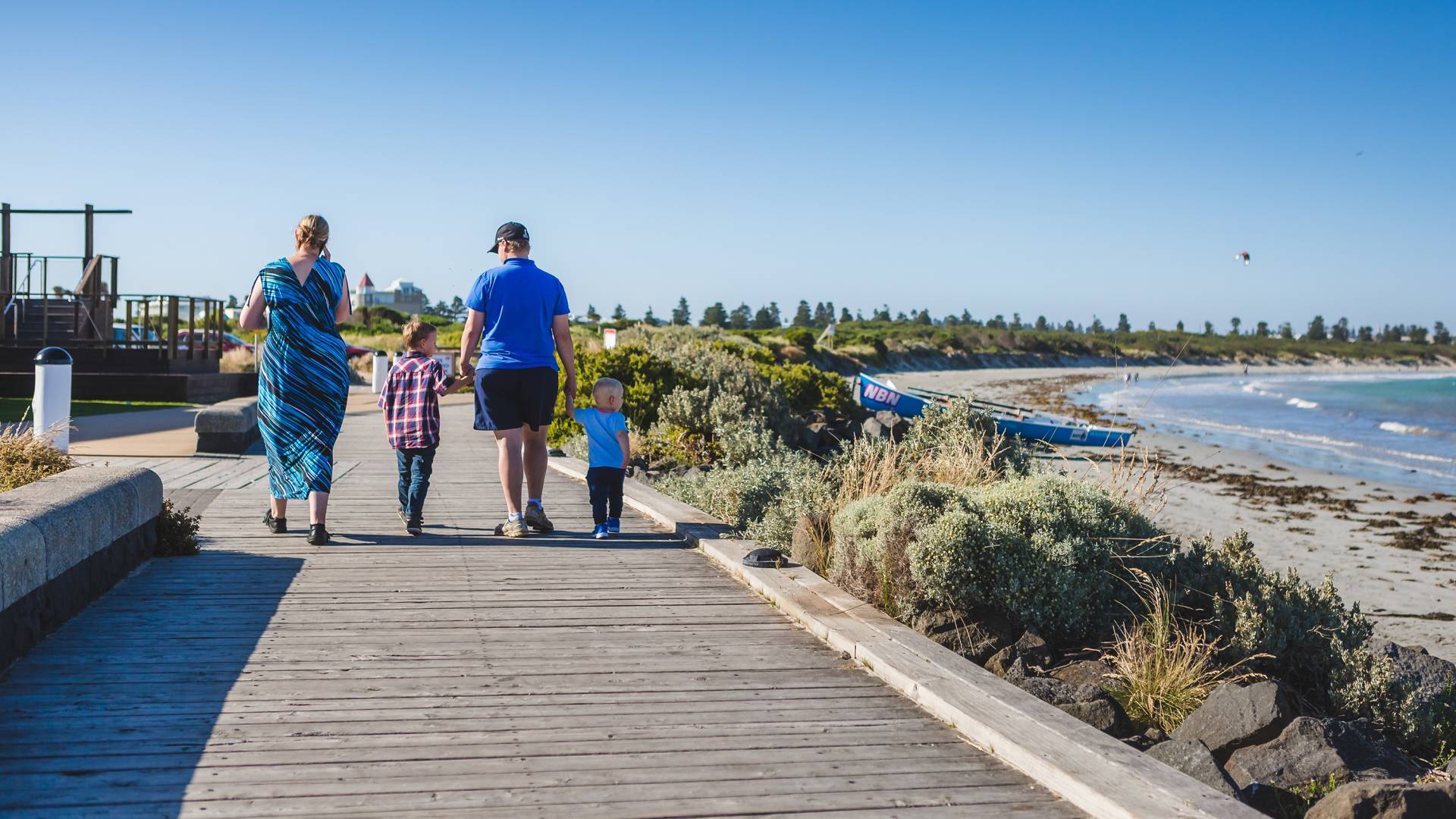 Family on Boardwalk