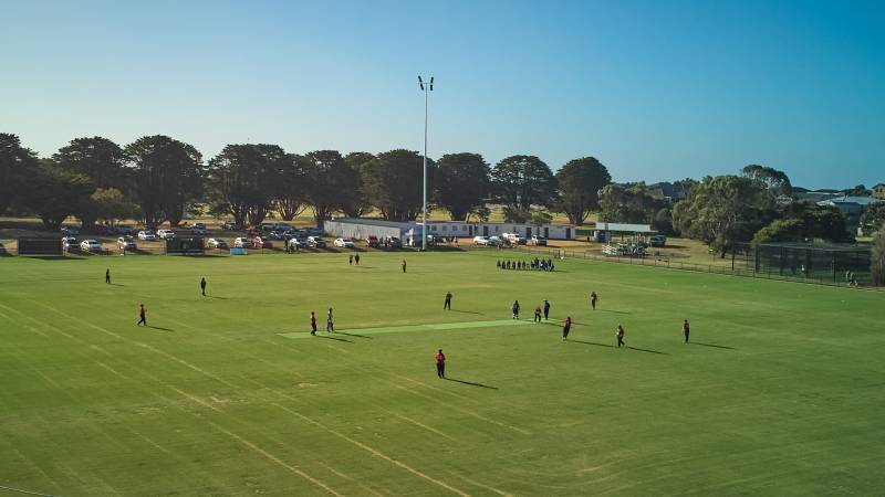 Cricket match at Brierly Reserve.