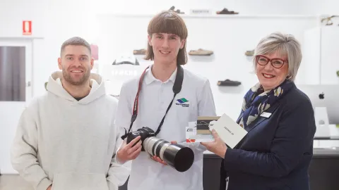 Friends Of owner Pat Robinson, photographer Curtis Finch and mayor Debbie Arnott