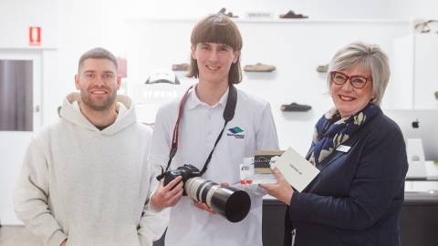Friends Of owner Pat Robinson, photographer Curtis Finch and mayor Debbie Arnott