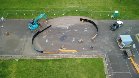 Construction on Queens Road pump track