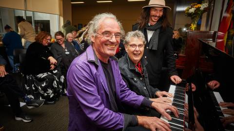 Martin Sullivan, Cr Vicki Jellie and Tommy Harrold