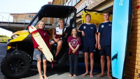 Lenny Chiller, Lachie Kerr, Peggy Chiller, Harrison Chiller and Will Kerr