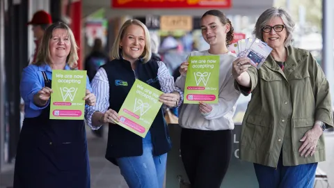 Lisa Pitkethly, Heidi Benz, Chloe King and Cr Debbie Arnott