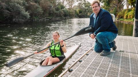 Ellie Johnson with Mayor Ben Blain