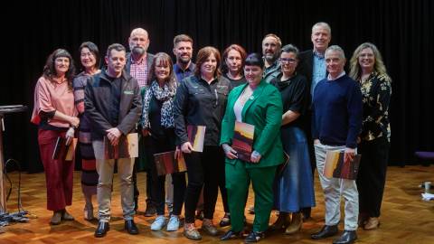 Liz Grant (far right) with The Ideas Place Round One graduates.