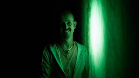 Jimmi Buscombe at the Warrnambool glow wall