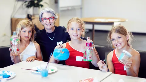 Deb Jones with her grandchildren Milla, Liv and Willa