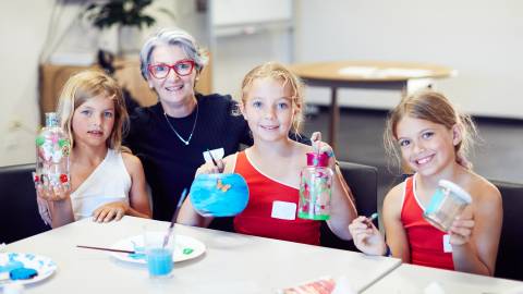 Deb Jones with her grandchildren Milla, Liv and Willa
