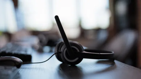 Call centre phone headset.