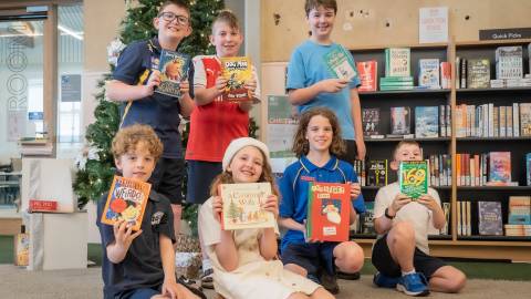 Henry Ezzy, Albie Ezzy, Rohan Elliott, Charlie Grundy, Lucy Elliott, Harrison Grundy and George Ezzy