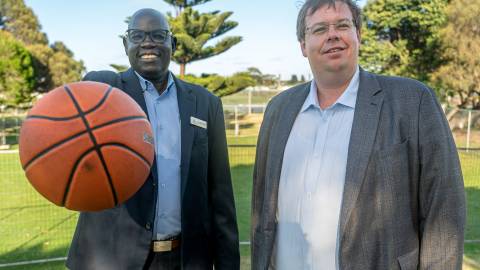 Cr Otha Akoch and Mayor Ben Blain