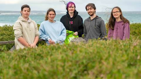 Green Futures Now members Jesse Leech, Abbie Lee, Le Lou Berger, Tyler Nicholls and Jasmine Emeny