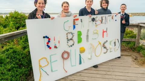 Green Futures Now members Amelia Dumesny, Maisy Rowe, Patrick Stuart, Edward Higgins and Nikolas Keramaris